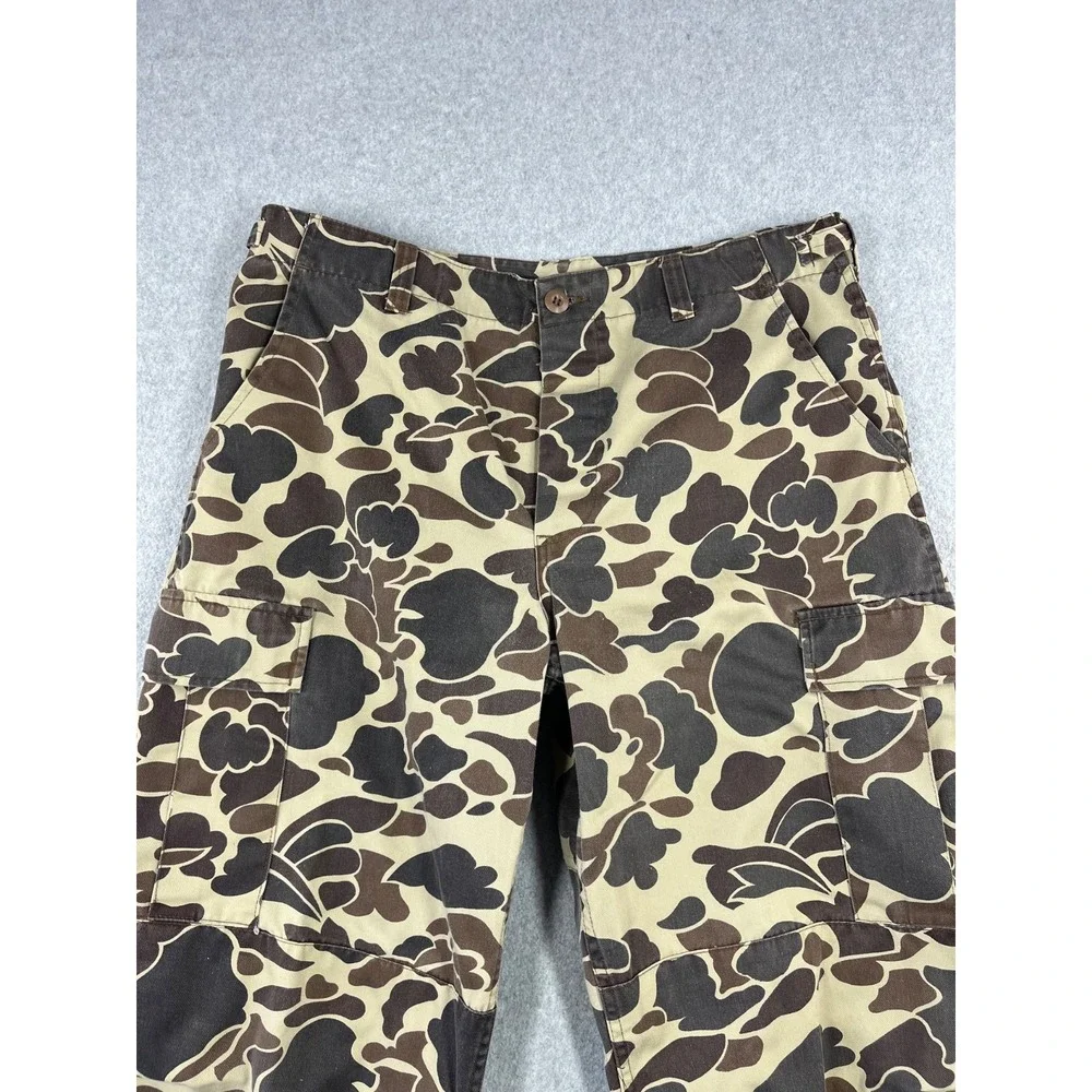 Vintage Winchester Duck Camo Hunting Pants Mens 38 x32 Brown Cargo Pockets